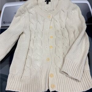 Talbots Ivory Cable Knit Cardigan
